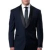 Mens Blue Wedding Suit Fashion Slim Fitted Navy Blue Shawl Collar Tuxedo Tazio MT146S-04