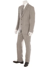 Mens Grey Linen Suit