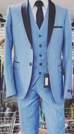Mens Light Blue Groom Suit Tuxedo