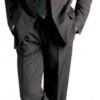 Mens Matching Suit With Shirt And Tie Combination Combo Deal - 2 Button Style Jacket + White Shirt + Black Tie Suit