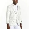 Mens Modern Fit White & Silver Floral Prom Tuxedo Blazer -Alberto Nardoni Shop mens modern fit white and silver floral prom tuxedo blazer