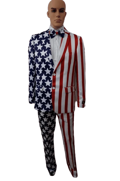 Mens Navy Blue/White Prom Suit 1 Mens Navy Blue/White Prom Suit