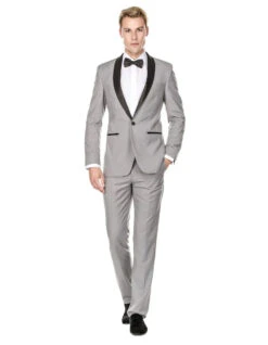 Mens Prom Tuxedo Suit Light Grey Prom Suit