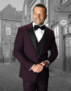 Mens Prom Tuxedo Suit SBurgundy Prom Suit