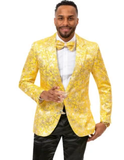 Mens Prom Tuxedo Suit Yellow Gold Prom Suit