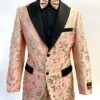 Mens Rose White/Black Prom Suit