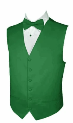 Mens Satin Emerald Green Vest- Holiday- Christmas