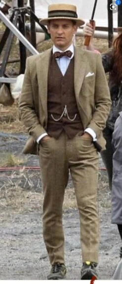 Mens Style#Pocket Suit Camel