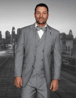 Mens Suits Regular Fit - Wool Suit - Pleated Grey Suit$199