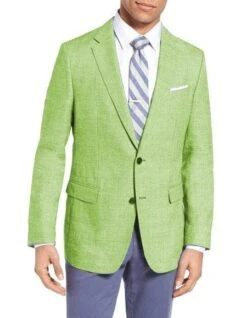 Mens Summer Blazer - Men's Apple Green Fashion Dress Casual Blazer On Sale