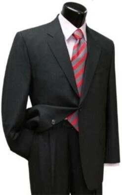 Mens Black Single Breasted Linen Suit