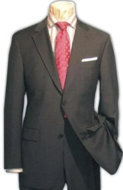 Mens Black Two Button Linen Suit