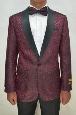 Mens Vegas Burgundy Tuxedo