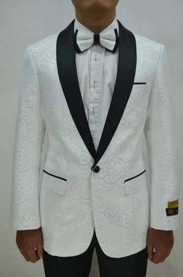 Mens Vegas White/ Black Tuxedo 1 Mens Vegas White/ Black Tuxedo
