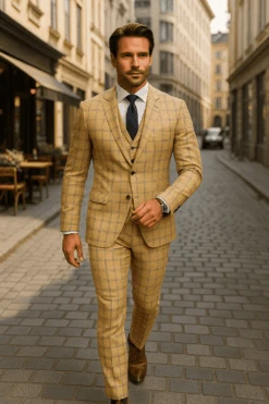 Wool Suit - Italian Made Business Suit By Statement Men's 3 Piece 100% Wool Fashion Suit - Modern Fit -Alberto Nardoni Shop natural1 fea64444 6341 44de aa81 303e01fc1cc4