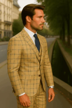Wool Suit - Italian Made Business Suit By Statement Men's 3 Piece 100% Wool Fashion Suit - Modern Fit -Alberto Nardoni Shop natural3 6d967f4c e15a 4a42 99ae 0a8383c7c2e0