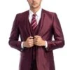 "Burgundy Men's Sharkskin Wedding & Prom 2025 Suit - Two Button Vested Style" -Alberto Nardoni Shop neiSQN3