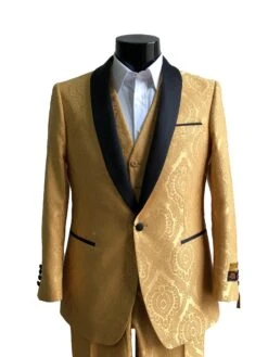 NLO-EuroT Gold-Blk-Satin -Tuxedo WholesaleDistributors