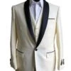 NLO-Shawl-Tux Ivory-Black -Tuxedo WholesaleDistributors
