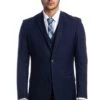 Blue Men's Wedding & Business Suit - Two Button Vested Solid Color