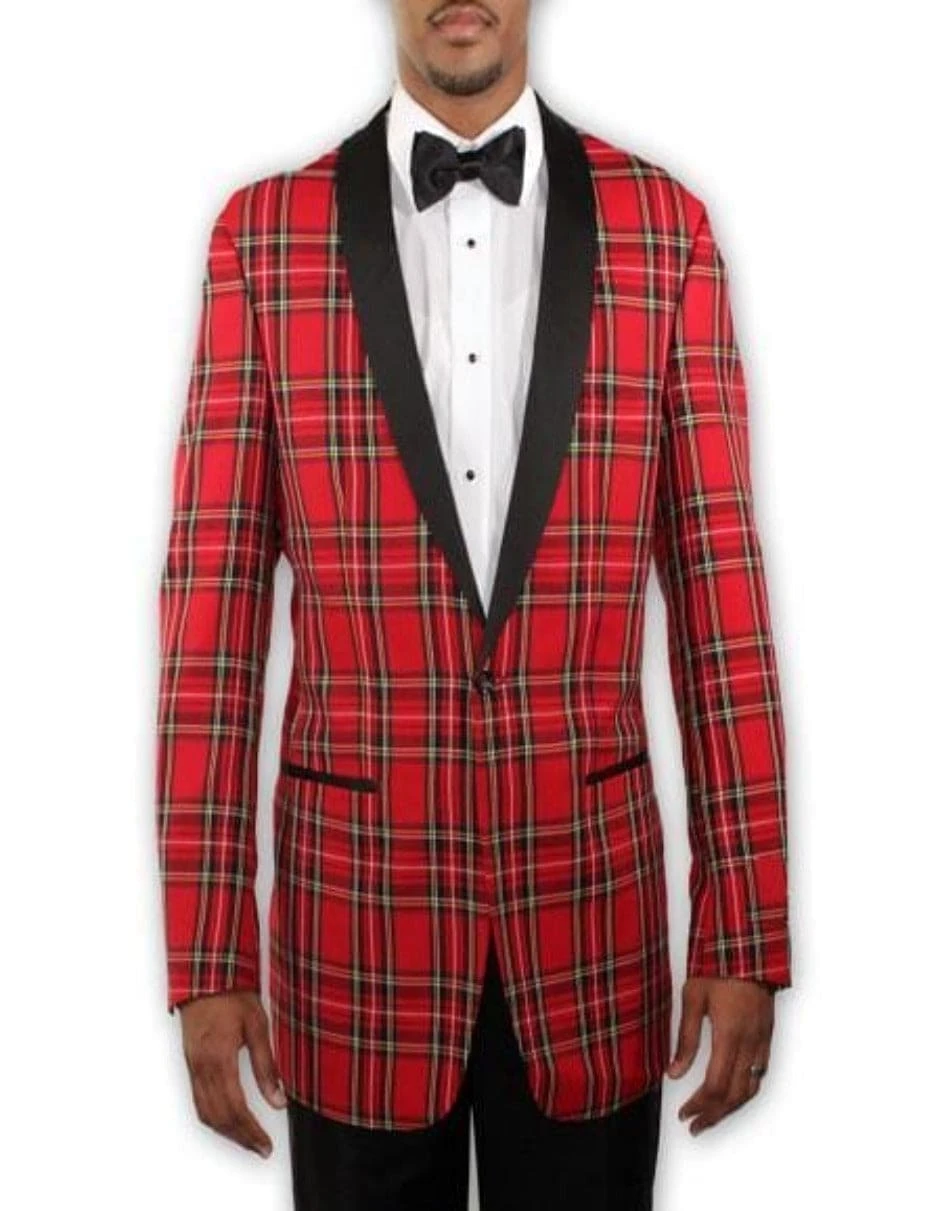 Big And Tall Holiday Jacket - Christmas Tartan Plaid Sport Jacket For Big Man In Color Red Tartan Scottish Pattern 1 Big And Tall Holiday Jacket - Christmas Tartan Plaid Sport Jacket For Big Man In Color Red Tartan Scottish Pattern
