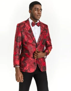 Paisley Jacket Mens Red Paisley Floral Prom Tuxedo Dinner Jacket