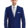 Indigo Blue Slim Fit Wedding Suit For Men - Basic 2 Button Style