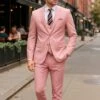 Men’s Pink 3-Piece Slim Fit Suit – Formal Wedding And Prom Outfit With Vest -Alberto Nardoni Shop pinkmen