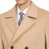 Men's Double Breasted Camel Peacoat - 3/4 Three Quarter Car Coat - Topcoat