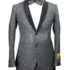 Prom Tuxedo For Men - Floral Prom Suit - Vienna Black