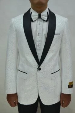 Prom Tuxedo For Men - Vegas White/ Black