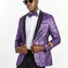Purple Paisley Jacket Mens Black & Purple Paisley Prom Tuxedo Smoking Jacket