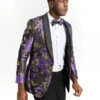 Purple Paisley Jacket Mens Gold & Purple Paisley Prom Tuxedo Smoking Jacket Blazer