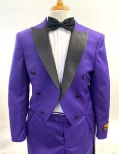 Purple Tailcoat + Tuxedo Shirt And Bowtie + Purple Tophat