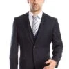 "Navy Blue Slim Fit Men's Wedding Suit - Two Button Basic Vested" -Alberto Nardoni Shop qQG1QX5
