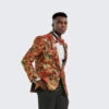 Red & Gold Floral Tuxedo Jacket Slim Fit -Alberto Nardoni Shop red and gold floral tuxedo jacket slim fit 1