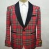 Big And Tall Holiday Jackets - Christmas Tartan Plaid Sport Jacket For Big Man In Color Red Tartan Scottish Pattern