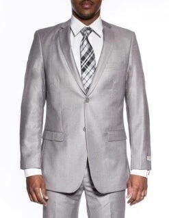 Slim Fit Prom Suits - Wool-SL-Lt.Gray