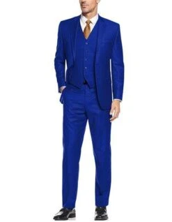 Slim Fit Prom Suits - Wool-SL-Sapphire