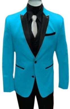 Stage-Tux Turquoise/Black -Tuxedo WholesaleDistributors