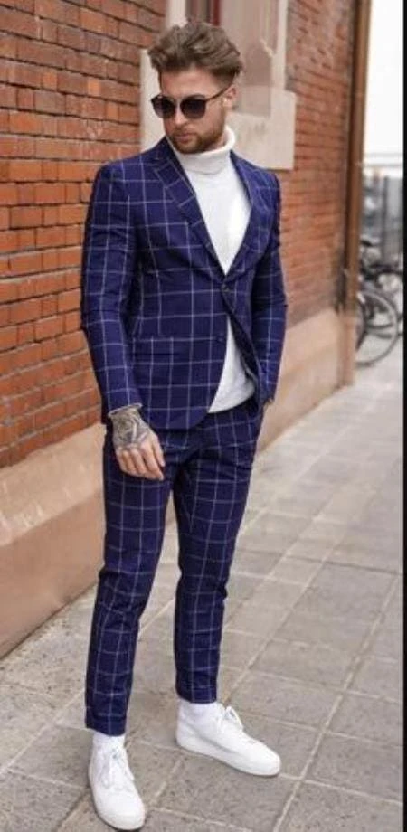 Suit And Turtleneck Combo - Turtleneck Prom Outfits - Prom Turtleneck Blue Suit 1 Suit And Turtleneck Combo - Turtleneck Prom Outfits - Prom Turtleneck Blue Suit