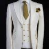Suits For Easter - Mens Easter Suit - Mens One Button Peak Lapel Vested Wedding Suit With Gold Buttons In White -Alberto Nardoni Shop suits for easter mens easter suit mens one button peak lapel vested wedding suit with gold buttons in white