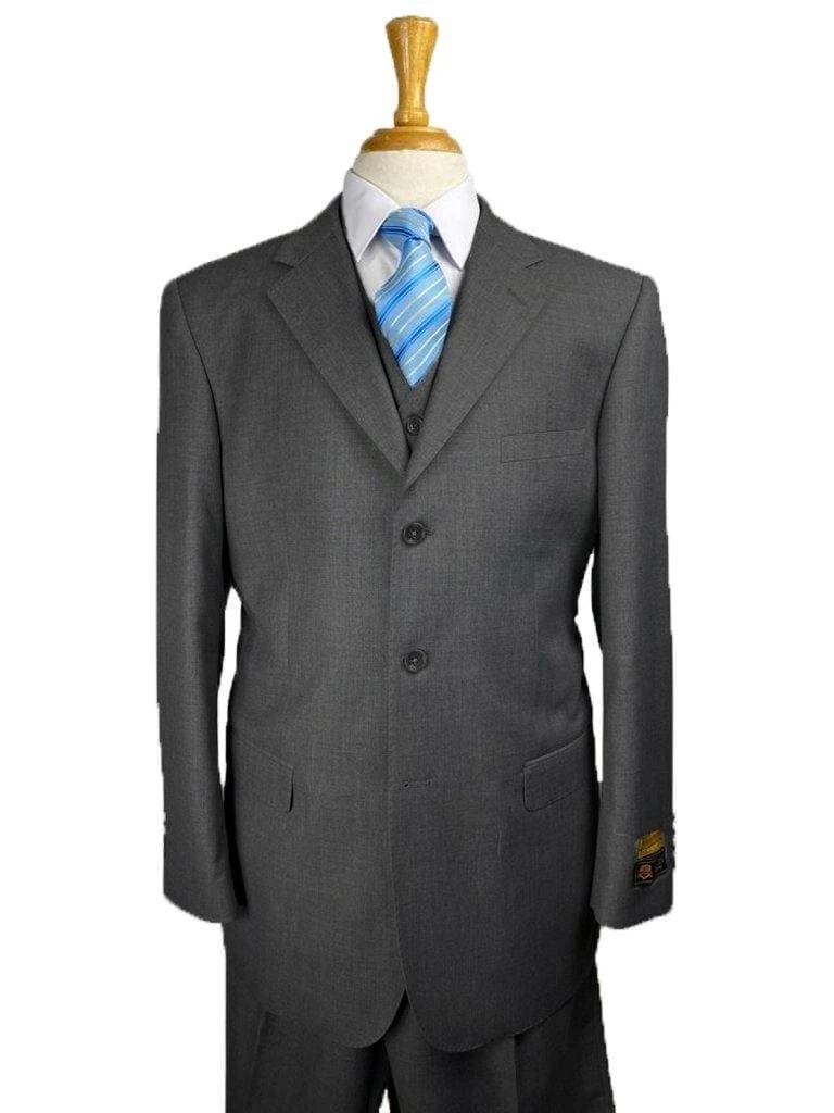 Super 150 Wool Suit - Satin Peak Lapel Suit 1 Super 150 Wool Suit - Satin Peak Lapel Suit