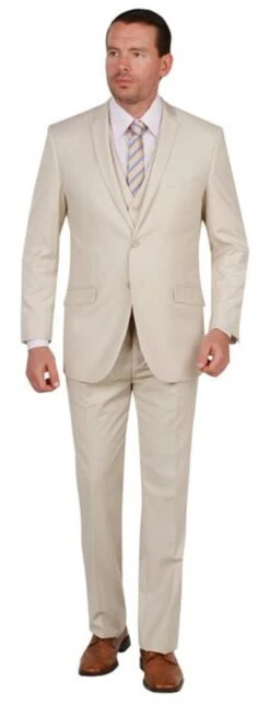 Tan Groomsmen Suits- Tan Slim FittedSuit- Tan Groomsmen Tuxedos