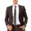 Brown Slim Fit Men's Wedding Suit - Basic 2 Button Style | CLOSE OUT 40R