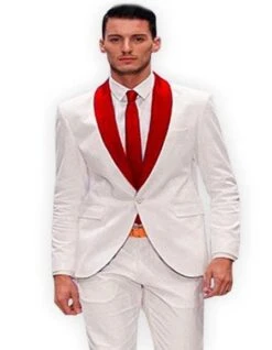 Tux-SH White/Red -Tuxedo WholesaleDistributors