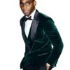 Green Color Blazer Tuxedo Dark Hunter Green Suede Best Cheap Blazer Suit Jacket For Affordable Cheap Priced Unique Fancy For Men Available Big Sizes On Sale Men Affordable Suit