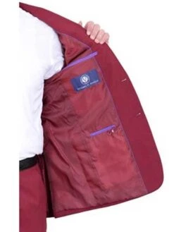 Wholesale Mens Jackets - Wholesale Blazer -BurgundySingle Breasted Blazer -Alberto Nardoni Shop two button burgundy color suit productimage6233