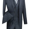 Venetian Collection - Charcoal Regular Fit Glen Plaid 2 Button 3 Piece Suit