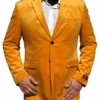 Mens Velvet Blazer - Velvet Jacket Velvet-2BV Yellow